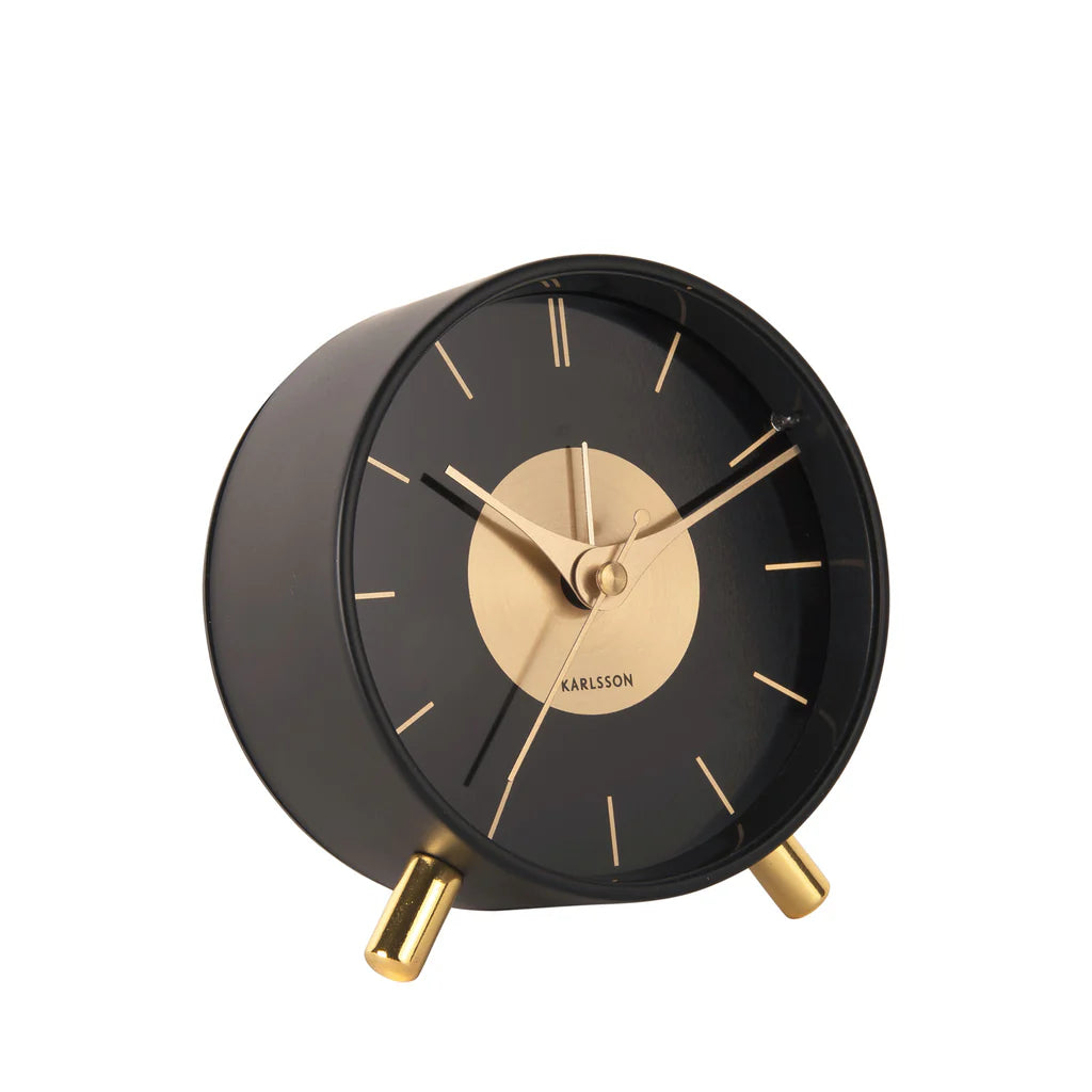 Gold Disc Wecker Schwarz